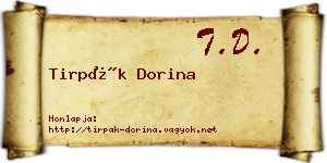 Tirpák Dorina névjegykártya