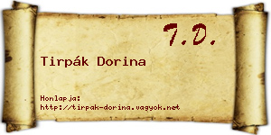 Tirpák Dorina névjegykártya
